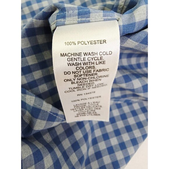 Vineyard Vines Slim Fit Small Cooper Shirt Mens Blue Gray check Polyester Shirt - Picture 6 of 12